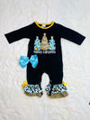Bowtism Winter Dream Christmas Romper with Matching Bow