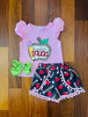 Bowtism Kinder Squad Shorts Set with Matching Bow