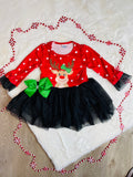 Bowtism Holiday Reindeer Tutu Dress with Matching Bow