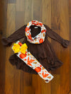 Bowtism Fall Leaves Scarf Pants Set with Matching Bow