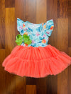 Bowtism Floral Peach Tutu Dress