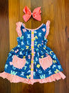 Bowtism ABC School Dress with Matching Bow