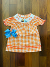 Bowtism Harvest Truck Smock Dress with Matching Bow