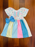 Bowtism Milly Bright Striped Dress with Matching Bow