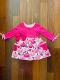 Bowtism Pink Pumpkin Pocket Dress with Matching Bow
