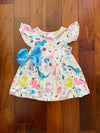 Bowtism Dino Dance Twirl Dress with Matching Bow