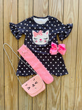 Bowtism Kitty Dress with Matching Purse, Socks & Bow
