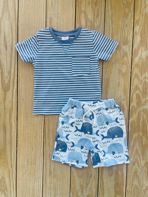 Bowtism Boys Whale of a Time Shorts Set