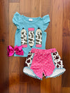 Bowtism Pencil Shorts Set with Matching Bow