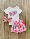 Bowtism Baby Made in the USA Bloomer Set with Matching Bow
