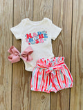 Bowtism Baby Made in the USA Bloomer Set with Matching Bow