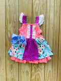 Bowtism Siena Layered Dress with Matching Bow