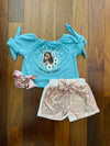 Bowtism Equestrian Glitter Shorts Set with Matching Bow