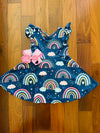 Bowtism Rainbow Twirl Dress with Matching Bow