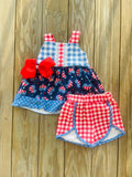 Bowtism American Lover Shorts Set with Matching Bow