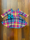 Bowtism Harvest Plaid Dress with Matching Bow