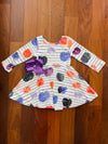 Bowtism Kelly Pumpkin Twirl Dress with Matching Bow