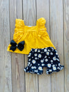 Bowtism Daisy Shorts Set with Matching Bow