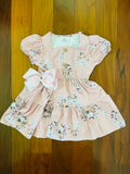 Bowtism Silky Nina Floral Dress with Matching Bow