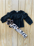 Bowtism Savannah Cheetah Pants Set with Matching Bow
