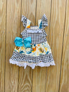 Bowtism Tropical Bird Plaid Dress with Matching Bow