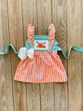 Bowtism Pumpkin Patch Smock Dress with Matching Bow