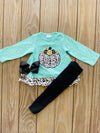 Bowtism Aqua Pumpkin Pants Set