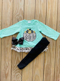 Bowtism Aqua Pumpkin Pants Set