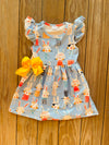 Bowtism Blue Bunny Life Dress with Matching Bow