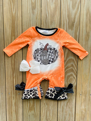 Bowtism Thankful Romper with Matching Bow