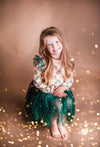 Bowtism Rainbow Christmas Tutu Dress with matching Bow