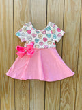 Bowtism Conversation Heart  Dress with Matching Bow
