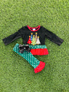 Bowtism Magical Christmas Pants Set with Matching Bow
