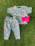 Bowtism Exclusive Popsicle Party Crop and Pocketed Pants with Matching Bow