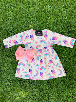 Bowtism Exclusive Unicorn Fairytale Dress with Matching Bow