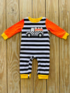 Bowtism Pumpkin Truck Romper with Matching Bow