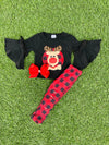 Bowtism Reindeer Cheetah Pants Set with Matching Bow