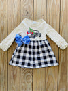 Bowtism Holiday Truck Dress with Matching Bow