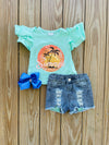 Bowtism Sweet Summer Shorts Set with Matching Bow