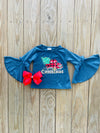 Bowtism Merry Christmas Shirt with Matching Bow