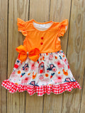 Bowtism Bright Farm Dress with Matching Bow