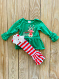 Bowtism Shine Bright Holiday Pants Set with Matching Bow