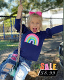 Bowtism Rainbow Sweetheart Denim Set with Matching Bow