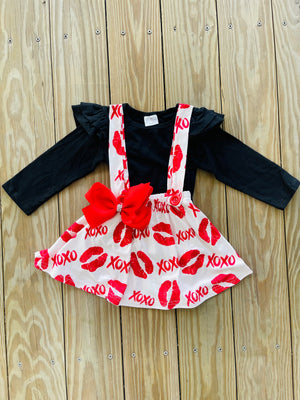 Bowtism XOXO Kisses Jumper Set with Matching Bow