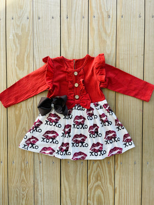 Bowtism XOXO Kisses Dress with Matching Bow