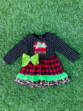 Bowtism Plaid Holiday Puppy Dress with Matching Bow