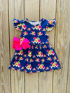 Bowtism Baby Shark Dress with Matching Bow