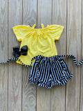 Bowtism Buttercup Shorts Set with Matching Bow