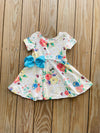 Bowtism Floral Honey Bee Twirl Dress with Matching Bow