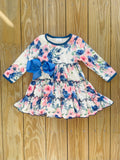 Bowtism Floral Chloe Dress with Matching Bow